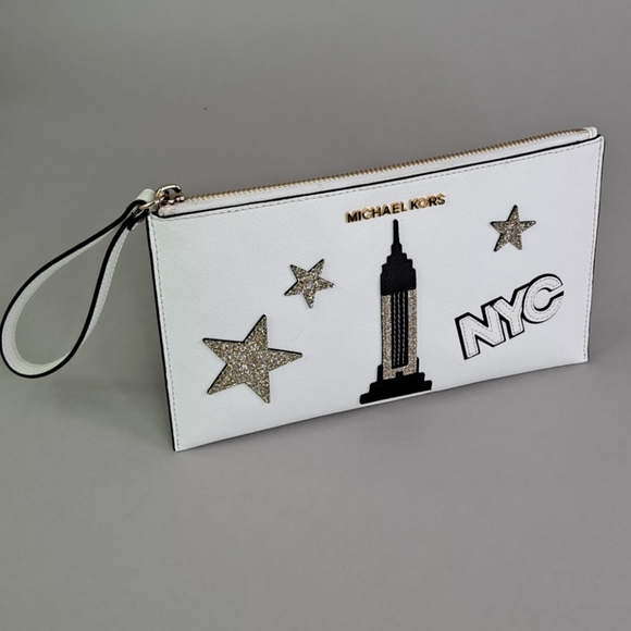 MICHAEL KORS LEATHER ILLUSTRATIONS JST LG CLUTCH - Picture 2 of 7